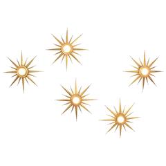 Set of Thirteen Brutalist Gilt Iron Starburst Light Fixtures