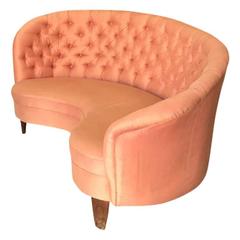 Curved and Buttoned Sofa, Italy, circa 1950