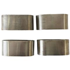 1920s Art Deco Silver Plated Napkin Rings, Set of Four