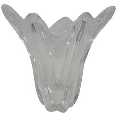 Daum, France Crystal Free-Form Vase, Signed