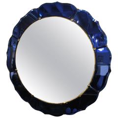Art Deco Cobalt Blue Mirror