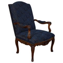 French Regence Period Walnut and Upholstered Fauteuil, Early 18th Century