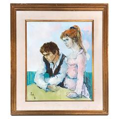 Peinture à l'huile I de Robert Ayo, signée