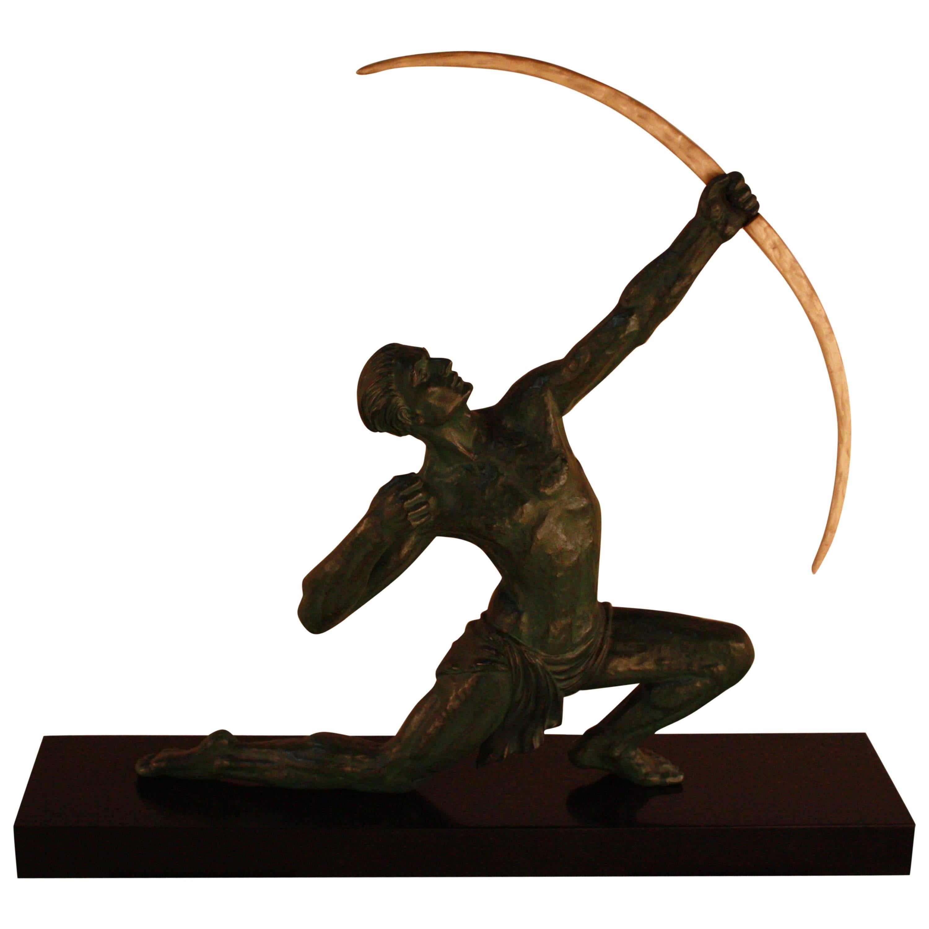 French Art Deco Archer Sculpture by Carlier