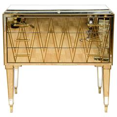 Italian Commode in Mirror and Brass with Three Drawers 7