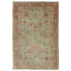 Antique Turkish Oushak Small Rug
