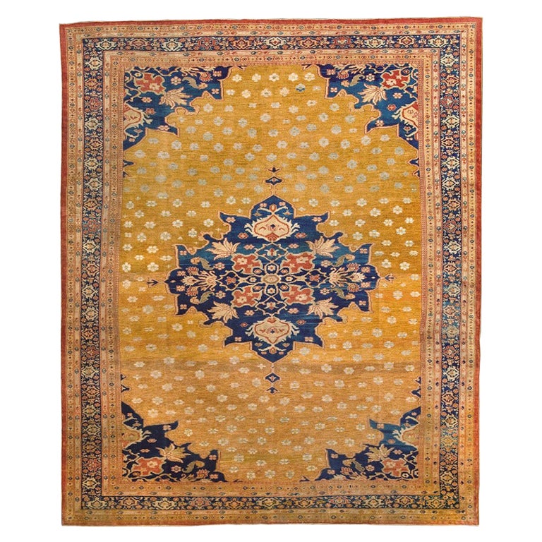 Zabihi Collection Yellow 19th century Ziegler Mahal Rug