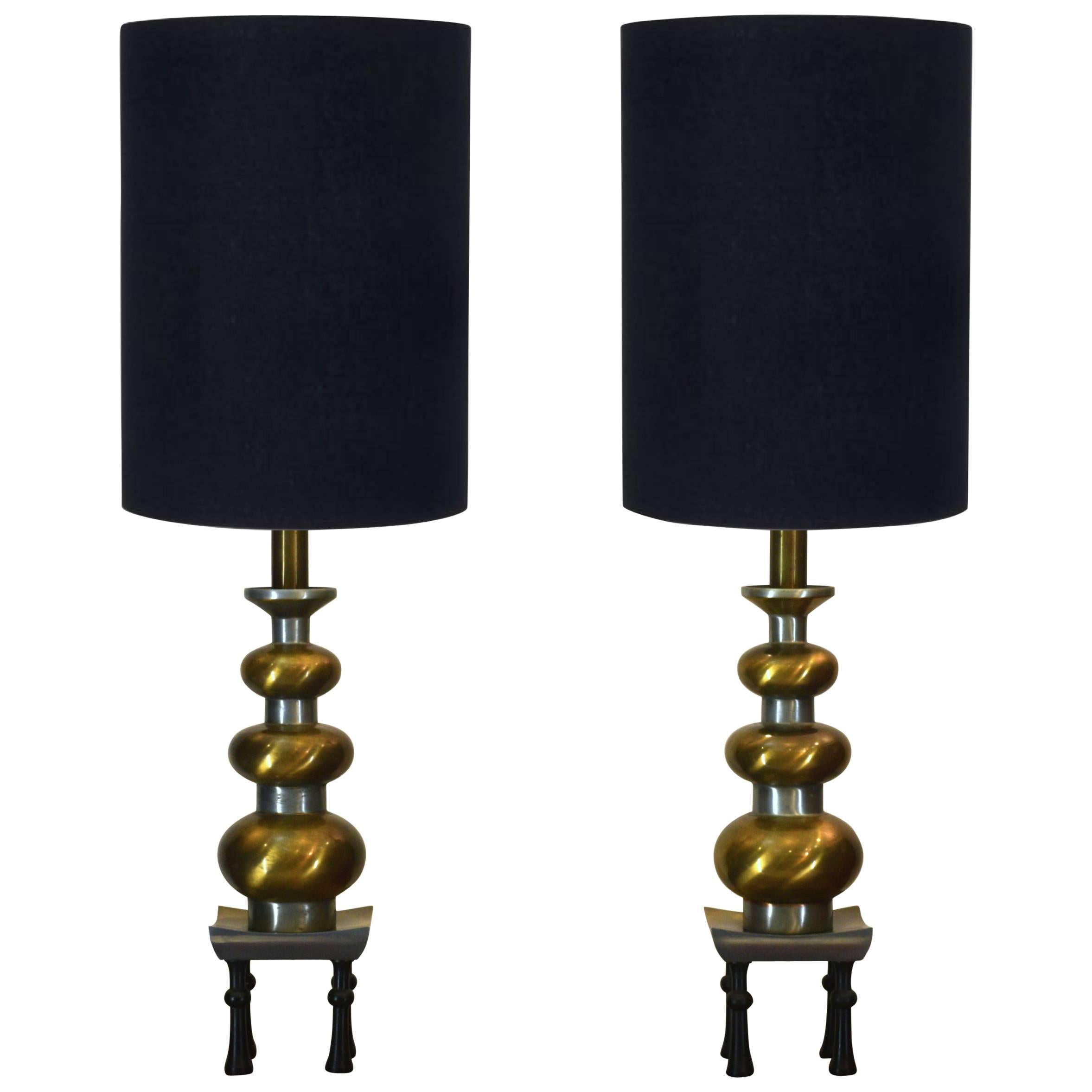 Pagoda Motif Chinoiserie Table Lamps by Westwood Studios