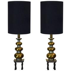 Pagoda Motif Chinoiserie Table Lamps by Westwood Studios