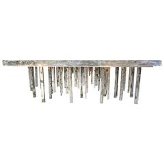 One of a Kind Solid Zinc Sculptural Dining Table 2