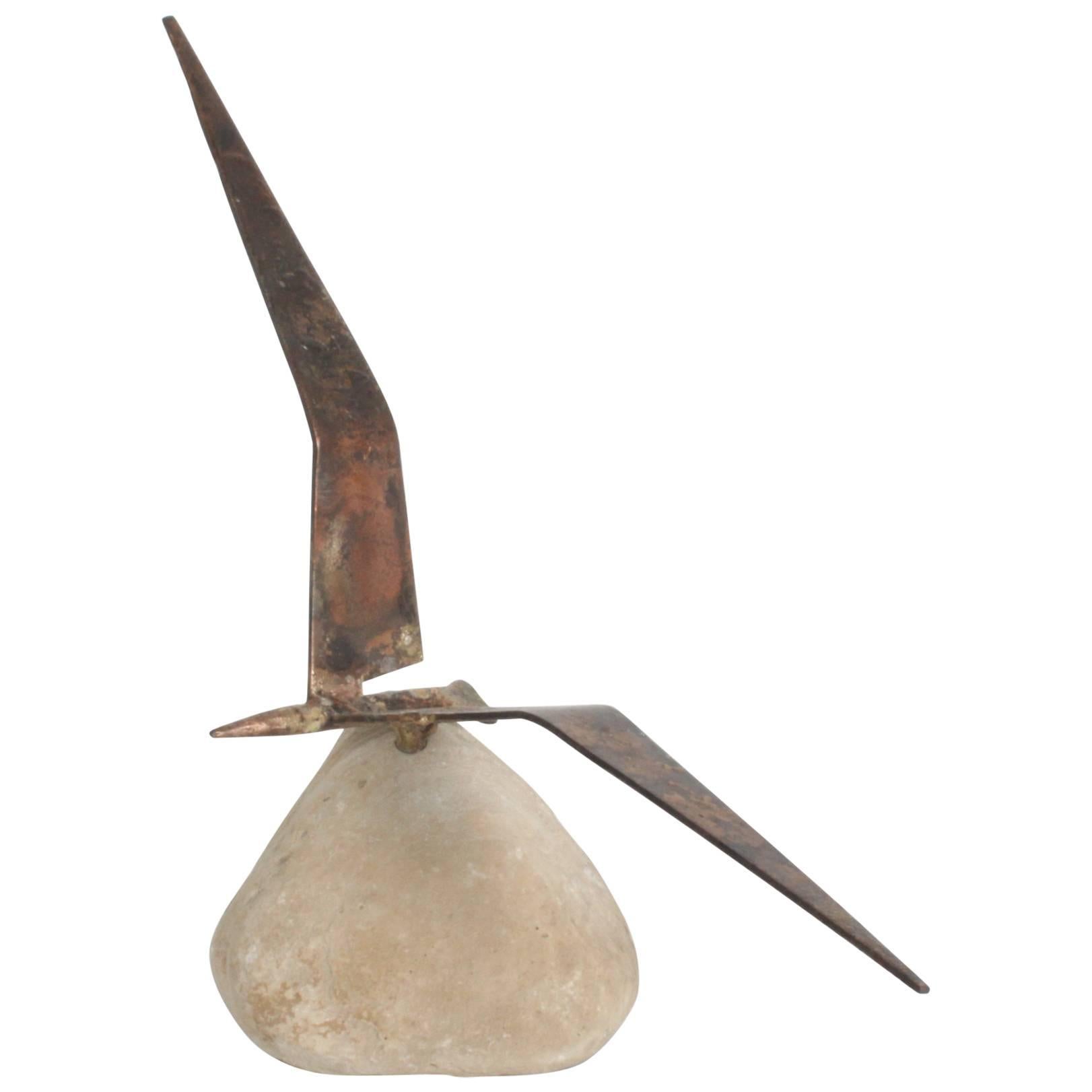 C. Jere Mid-Century Modern Bird in Flight on Stone, circa 1960s For Sale