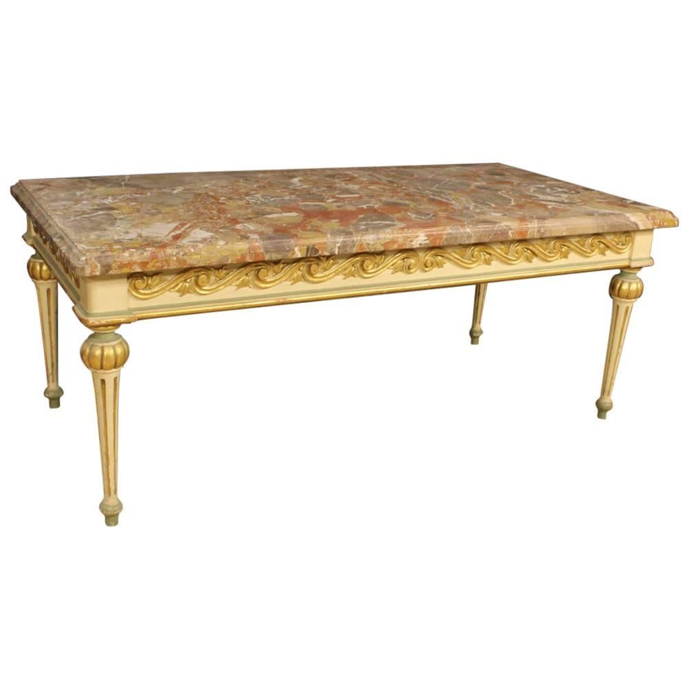 20th Century Italian Coffee Table with Marble Top