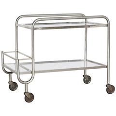 French 1940s Chrome and Mirror Bar Cart 8
