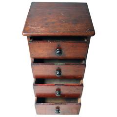 Attractive Victorian Stained Pine Bedside Chest of Drawers, circa 1860-1880