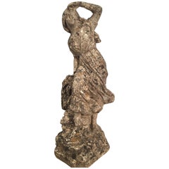 Petite English Cast Stone Figure of a Woman
