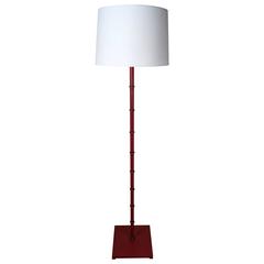French Red and Gilt Metal Floor Lamp 11