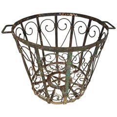 Decorative French Wrought Iron Wastepaper Basket