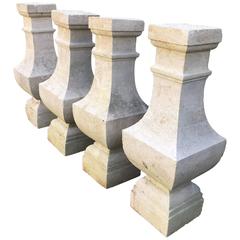 Two Pairs of Carved Limestone Balusters with Provenance 1