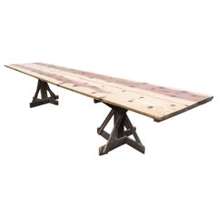 Antique Rustic French Pine Dining Table