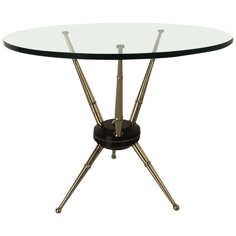 Brass Italian Tripod Side Table at 1stDibs