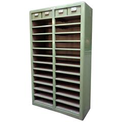 Vintage Mid-20th Century Industrial Metal Shleving Cabinet