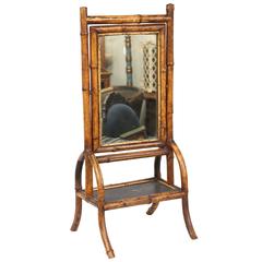 19th Century Bamboo Shaving or Make-Up Mirror Stand