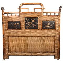 Antique Superb and Rare 19th Century English Bamboo Queen Headboard