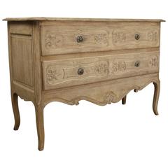 French Two-Drawer Commode in Bleached Oak French Two-Drawer Commode in Bleached Oak