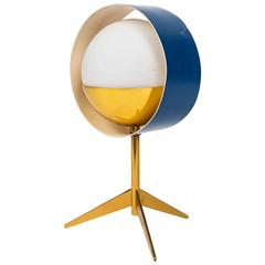 1950s Stilux Milano Brass and Glass Tripod 'Saturn' Table Lamp