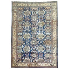 Vintage Blue Persian Mahal Carpet