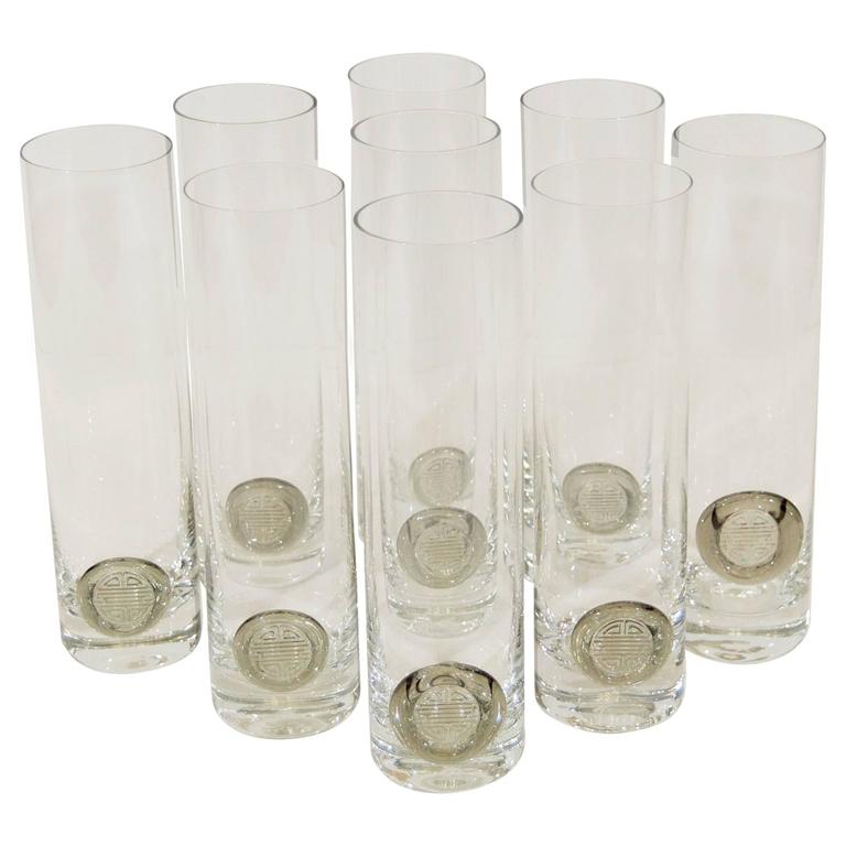 Rosenthal "Shou" Medallion Crystal Beer Glasses For Sale at 1stDibs