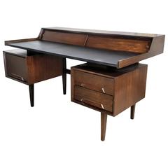 Vintage Architectural Mahogany Writing Desk by Milo Baughman, 1960s