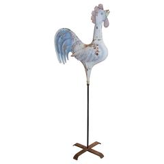 Zinc Rooster on Metal Stand