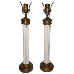 Pair of Opaline Glass Table Lamps