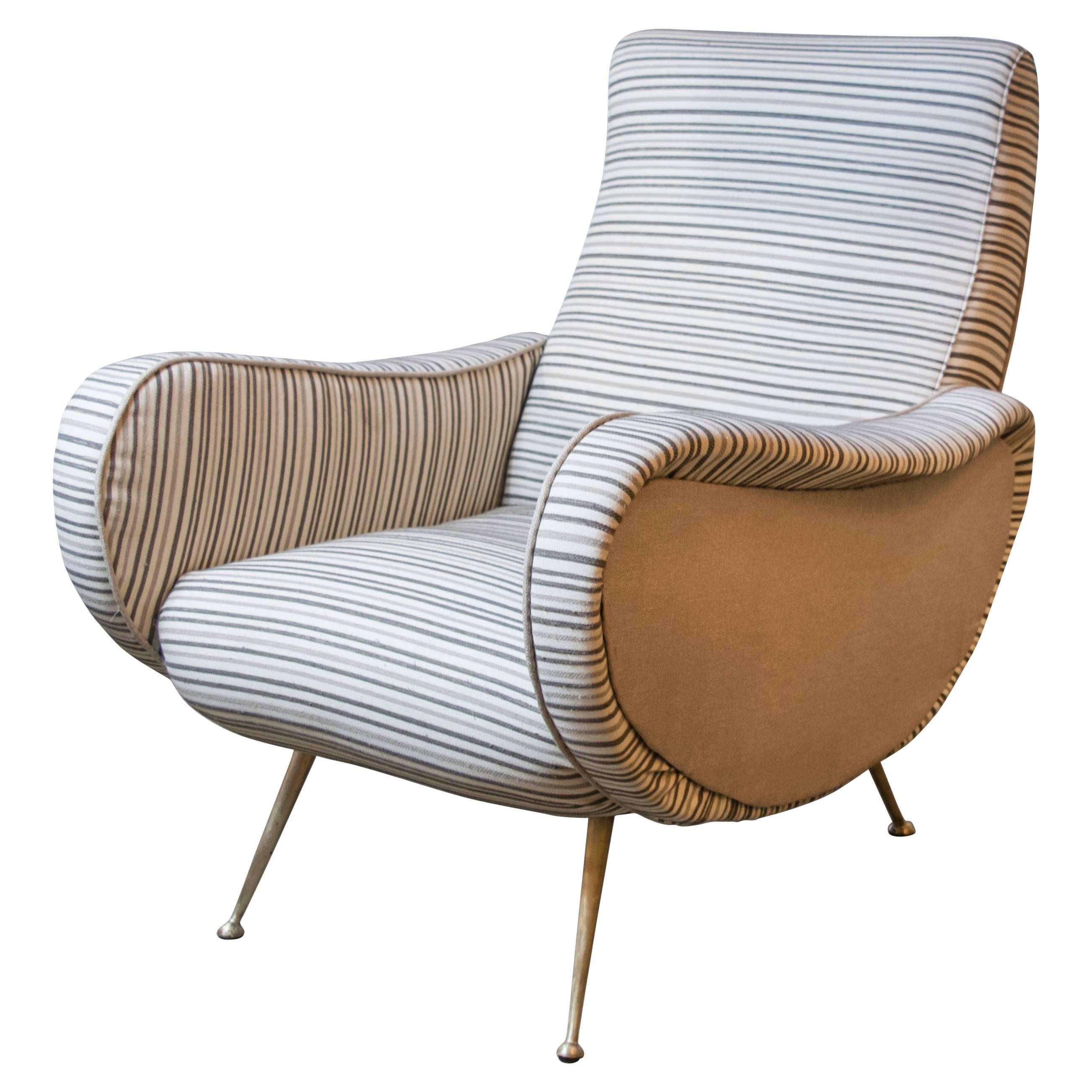 MidCentury Italian Poltrona Marco Zanuso Chair at 1stDibs