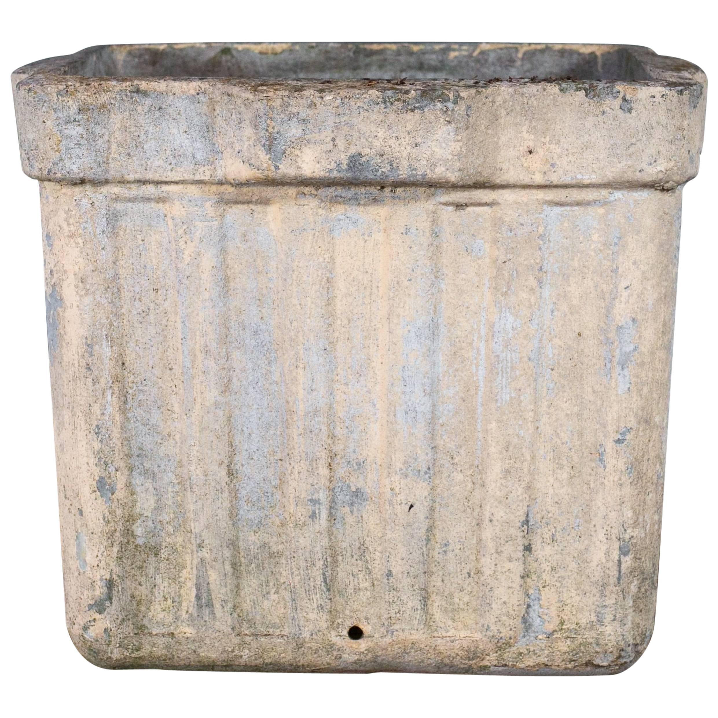 Willy Guhl Fiber Cement Ribbed Square Planter