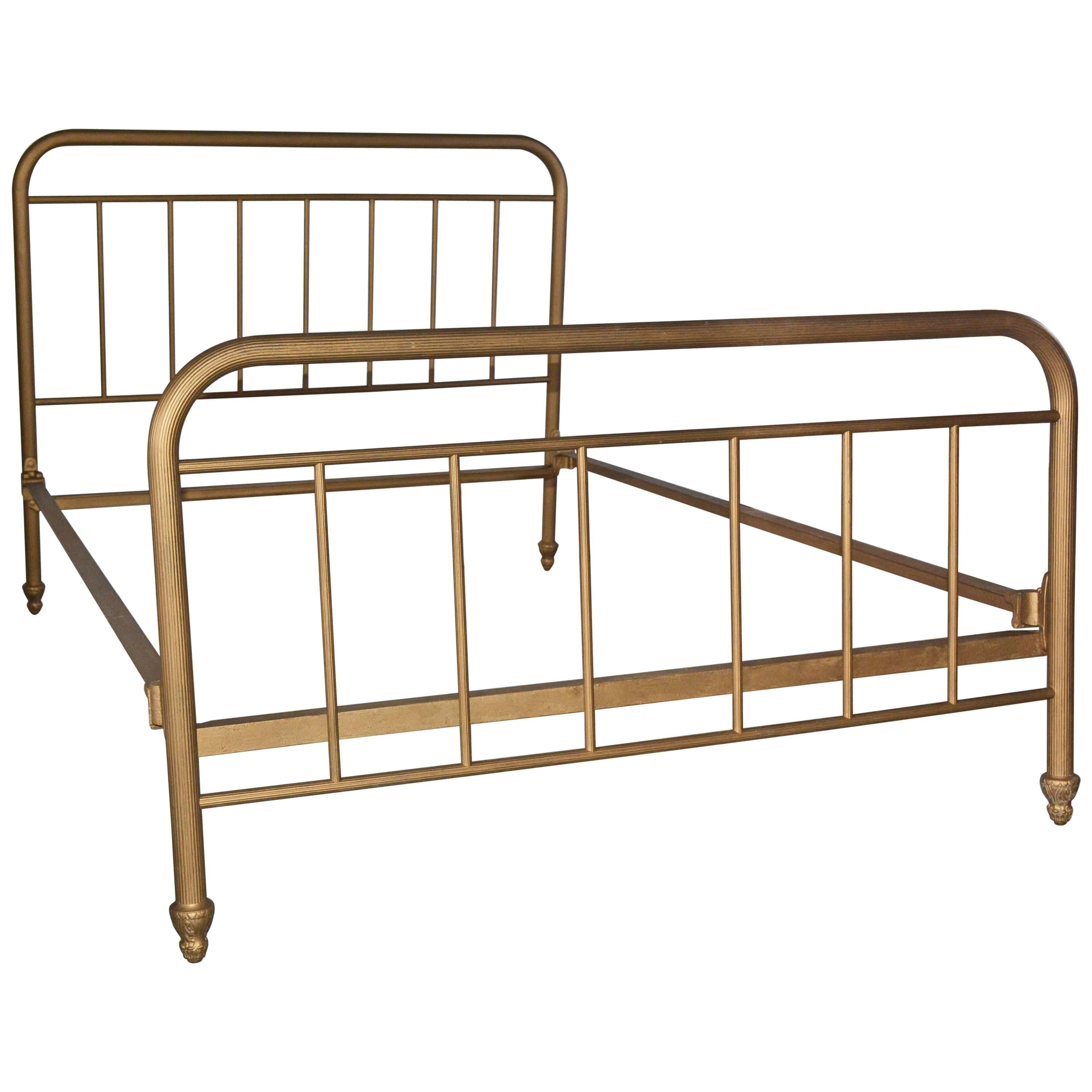 Antique Gilt Metal Double Bed