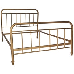 Antique Gilt Metal Double Bed