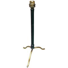 Jacques Adnet, Brass and Leather Table Lamp 11