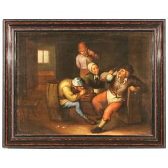 18th Century Flemish Interior Scene Painting