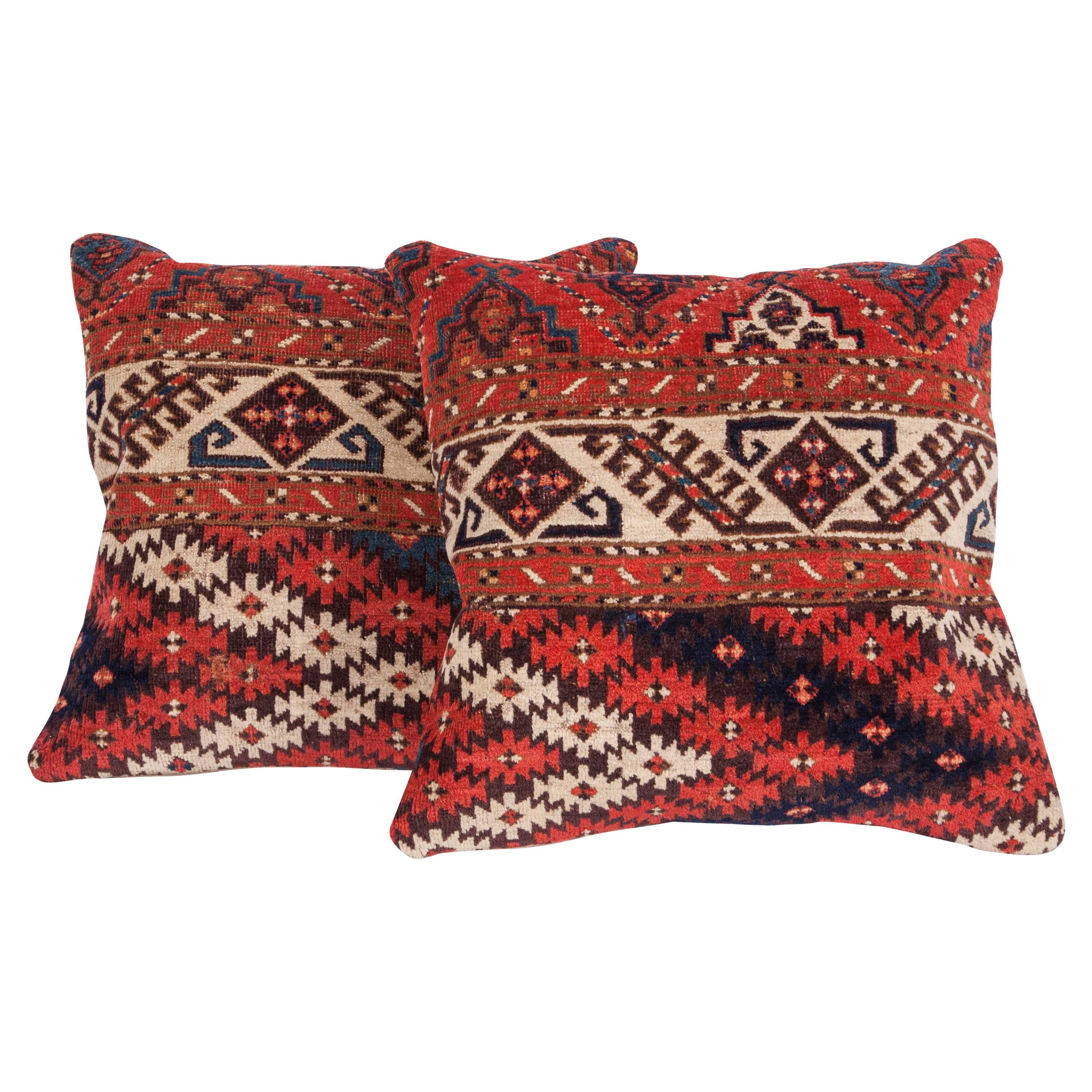 Pillows Made Out of a 19th Century Turkmen Chodor Tribe Main Rug Fragment
