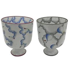 Giò Ponti Pair of Vases Art Deco for Richard Ginori, circa 1980