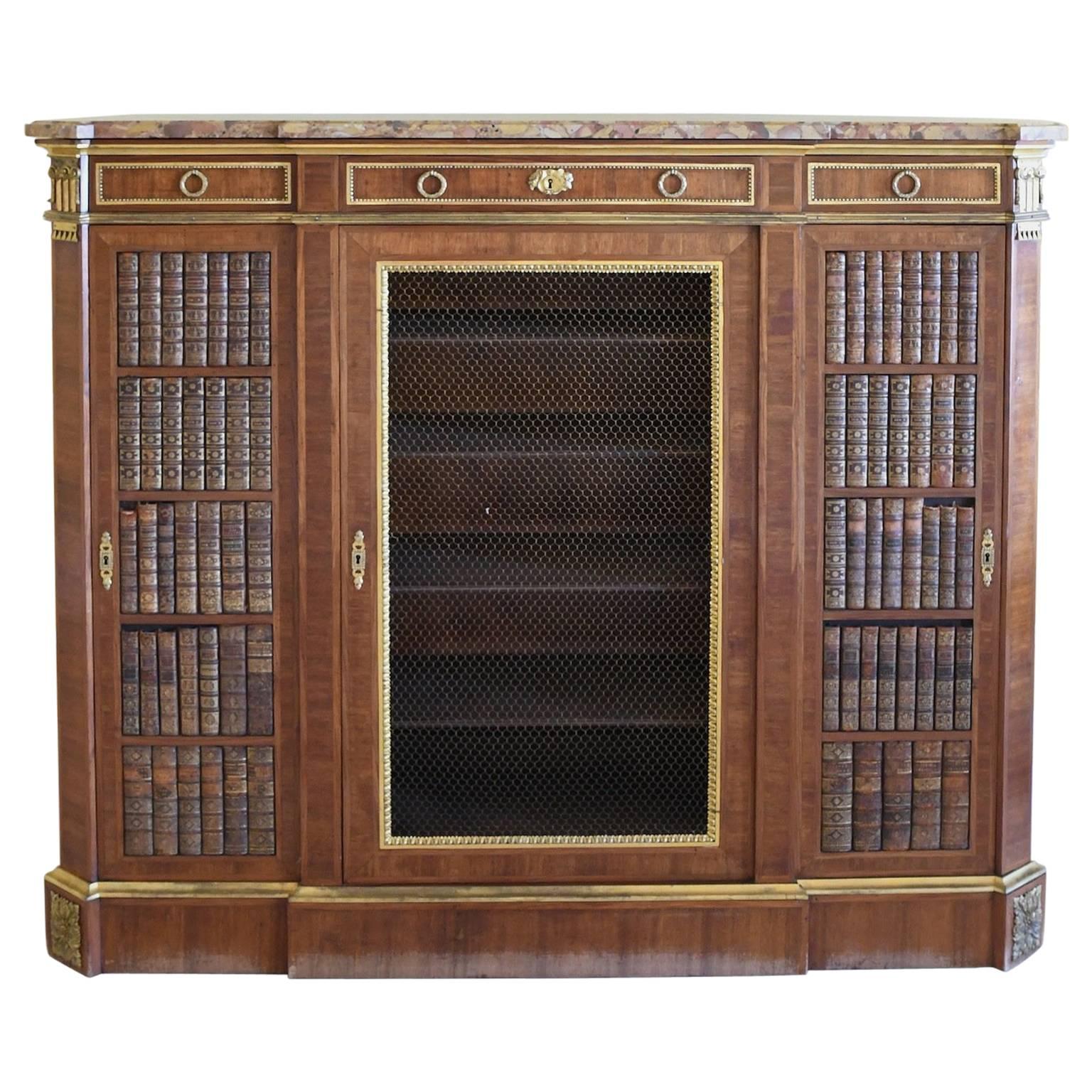 Napoleon III Cabinet in Walnut with Ormolu in Louis XVI Style, France, c. 1850