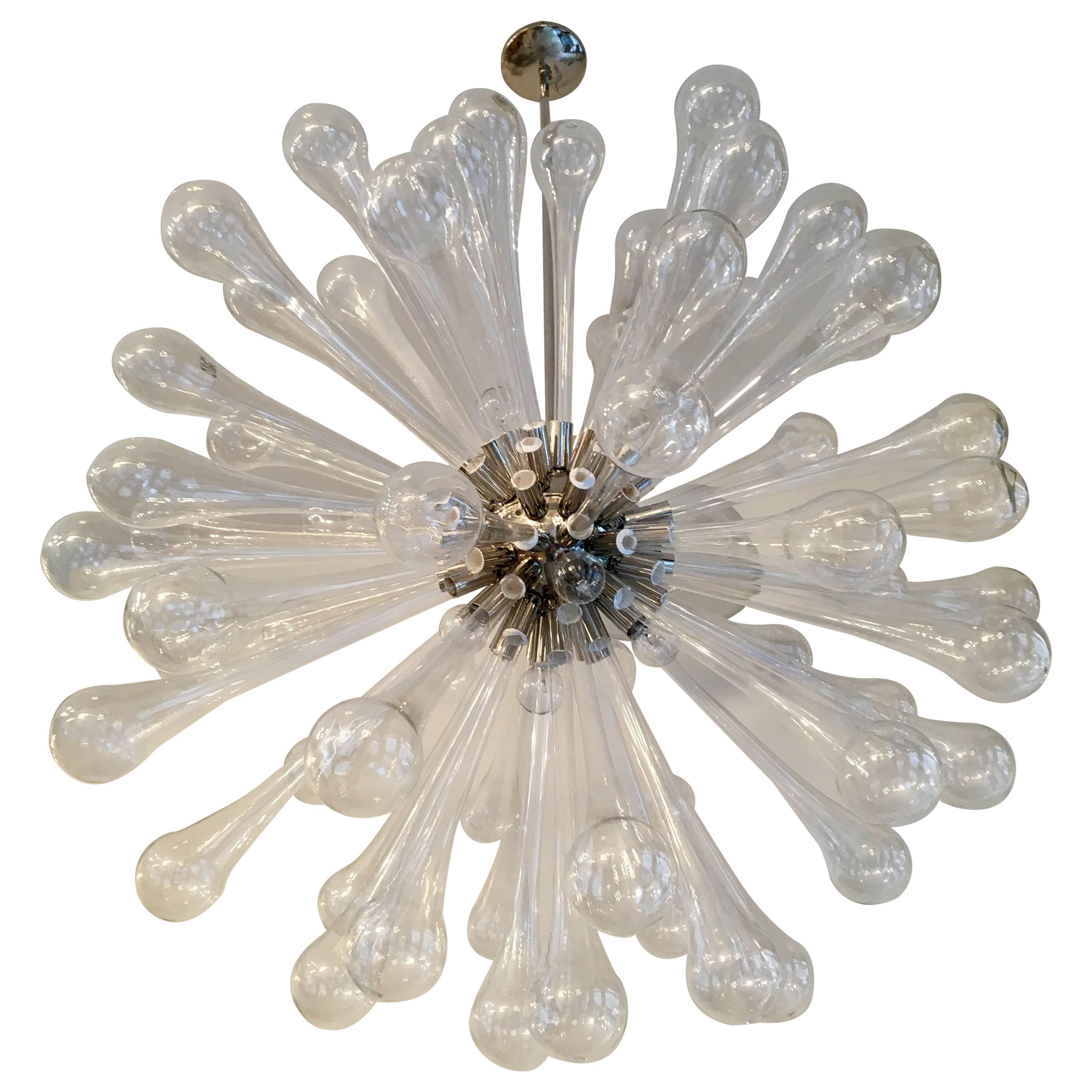 Grand Large 1960s Murano Glass Dandelion Sputnik Chandelier