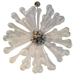 Vintage Grand Large 1960s Murano Glass Dandelion Sputnik Chandelier