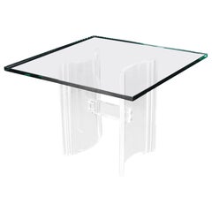 Beistelltisch mit Lucite-Fuß und Glasplatte