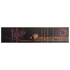 Musically Inspired Copper and Enamel Wall Panel Vintage, 1970s