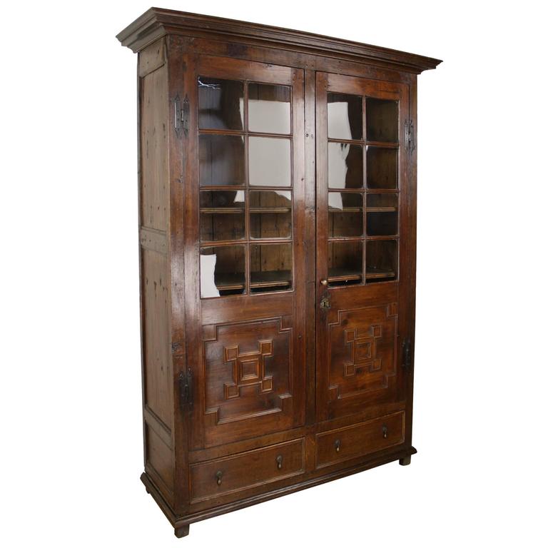 antique fruitwood and oak bookcase original glass for sale at 1stdibs antique fruitwood and oak bookcase original glass for sale at 1stdibs