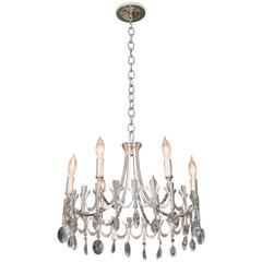 Silverplate Six-Light Chandelier Attributed to Sciolari 10