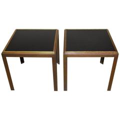 Pair of Iron Brass and Formica Side Tables 2